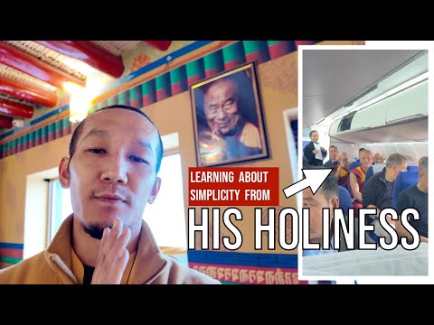 His Holiness the great 14th Dalai Lama on an airplane recently...