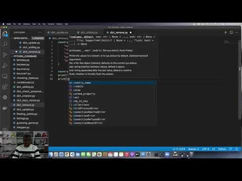 Python Programming 102 Removing Items From A Dictionary