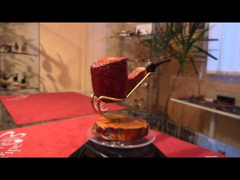 Briar pipe Paronelli bent panel rusticated handmade -  eBay item number: 400882246514