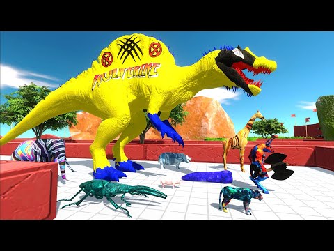 ESCAPE FROM WOLVERINE SPINOSAURUS - Animal Revolt Battle Simulator