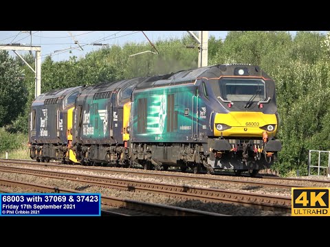 68003 With 37069 & 37423 at Bamfurlong   17th September 2021