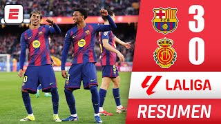 El BARCELONA goleó 3-0 al MALLORCA y sigue líder. Goles de Lewandowski, Lamine y Bernal | La Liga
