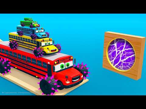 Small Cars on Big Car vs Slide Color with Portal Pool   Cars vs Deep Water   beamNG Drive #8