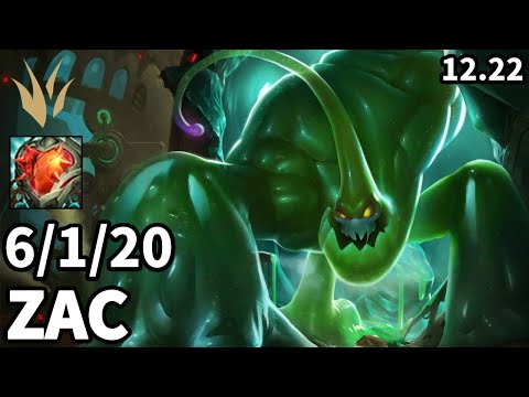 Zac Jungle vs Elise - KR Grandmaster | Patch 12.22