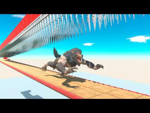 Spikes Fall on Monsters and Superheroes - Animal Revolt Battle Simulator