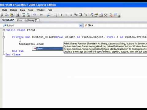 VB.NET Tutorial 2 - Hello World (Visual Basic 2008_2010)