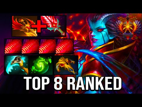 TOP 8 CORE MIDLANE [ Queen of Pain ] INTENSE CORE BUILD - FULL TEAM FIGHT - DOTA  2 GAMEPLAY
