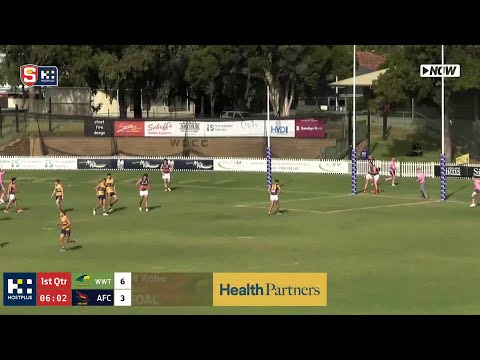 Eagles' Kobe Mutch dribbles it past two to goal - Rd 4 Hostplus SANFL Snapshot