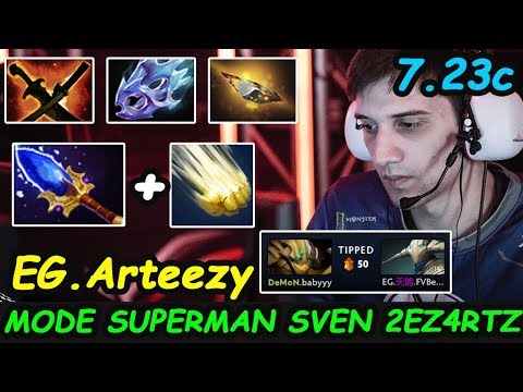EG Arteezy - [Sven] Carry MODE Superman IMBA Aghanim Build 7.23c Dota 2 pro Gameplay