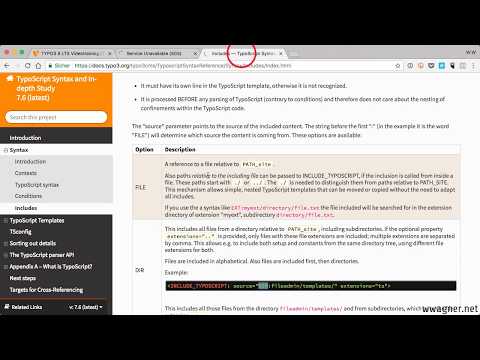 TypoScript in Dateien Auslagern (Auszug aus "Das Videotraining zu TYPO3 8 LTS")