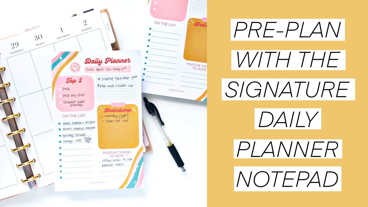 Pre-Planning my Week with the Signature Daily Planner Notepad // CreatewithMandy