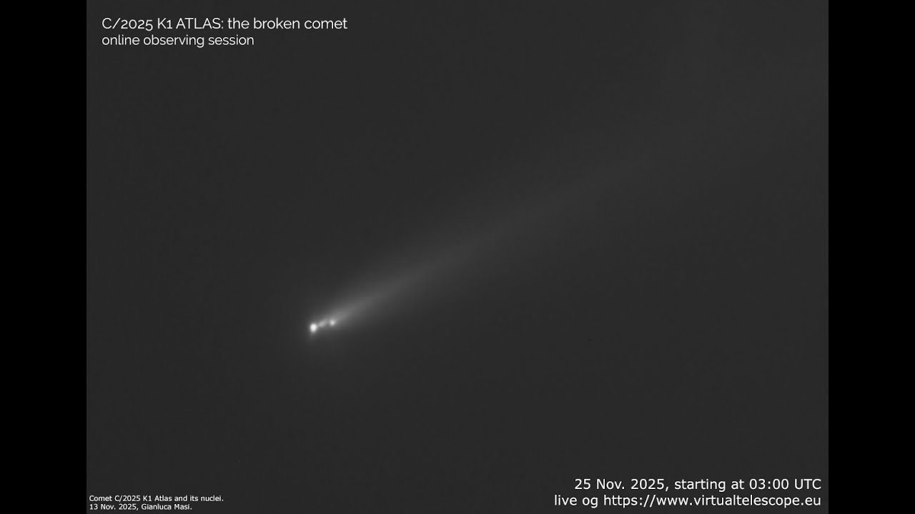 Comet C/2025 K1 ATLAS: the broken comet – online observation (25 Nov. 2025).