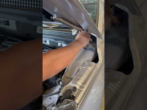Technician's technique! Adjust the front hood to be level like new. #carrepair #ซ่อมรถ