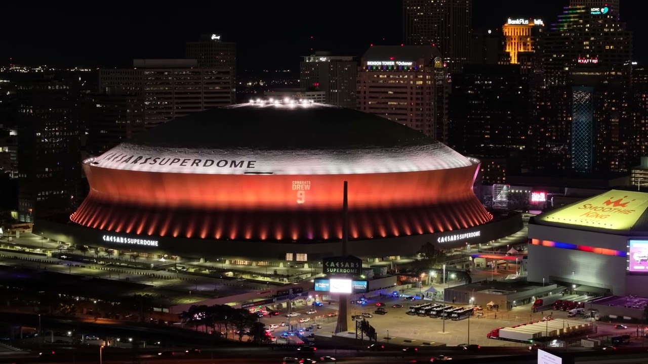 Superdome lit up for Drew Brees Hall of Fame Nod | New Orleans Saints