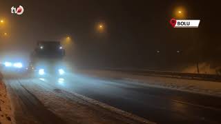 Bolu Dağı Geçişinde Kar Yağışı Başladı