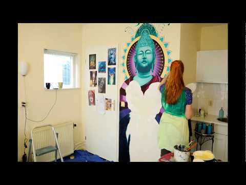 Making a buddha mural painting - TIMELAPSE!