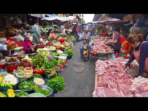 Unbelievable Morning Market Scenes! Where Cambodia Gets Its Fresh Food Daily!