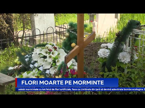 Flori moarte pe morminte