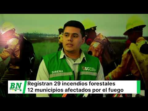 Satif registra 29 incendios forestales que afectan a 12 municipios de Santa Cruz