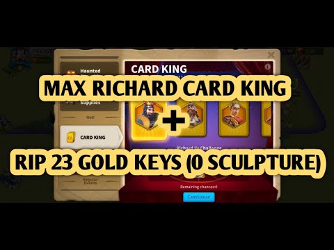 RICHARD CARD KING MAX | 0 COMMANDER SCULPTURE FROM 23 KEYS😭 | RISE OF KINGDOMS