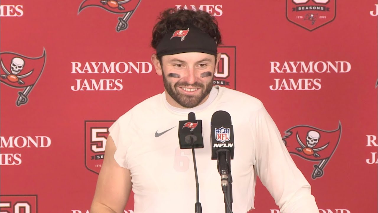 Baker Mayfield on Victory vs. Cardinals, Tristan Wirfs’ TD | Press Conference | Tampa Bay Buccaneers