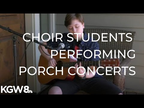 Choir students perform porch concerts