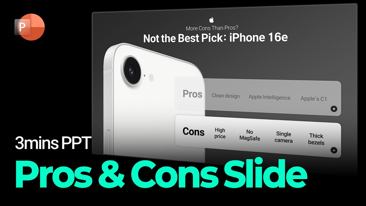 Pros and Cons Slide PowerPoint: 3mins PPT