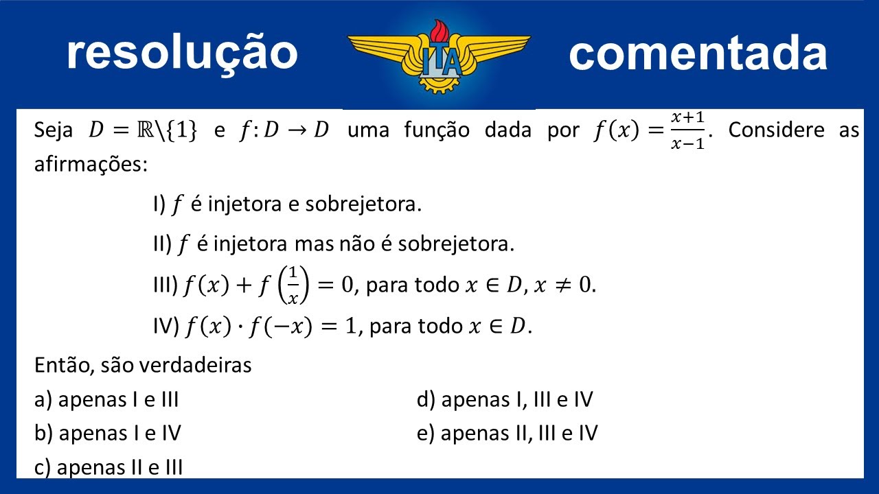 Função injetora e sobrejetora
