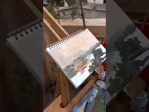 Acrylic on paper | #sunset #landscape #live #feel #nature #acrylicpainting #hashtag #artist