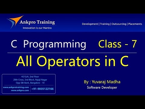 C language Class 7 Operators in C Part 1 All operators