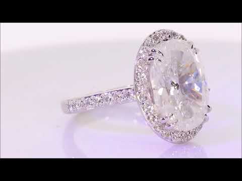 6.67 ctw Diamond Engagement Ring – Oval Cut | BigDiamondsUSA