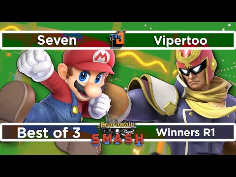 Seven (Mario) vs Vipertoo (Captain Falcon) Winners R1 - Boardwalk Smash #33 - SSBU