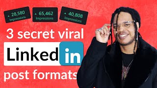 My 3 Secret Viral Linkedin Post Formats (get more leads & views)