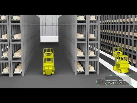LARS Robot - AGV VS ASRS - New patented design for high rack storing through AGV