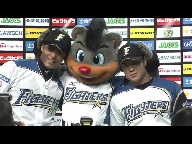 ファイターズ・河野投手・稲葉選手ヒーローインタビュー 2014/8/14 F-M