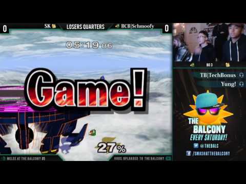 Melee @ the Balcony 85 - Losers Quarters ft. BCB|Schmoofy (Falco) VS SK (Fox)