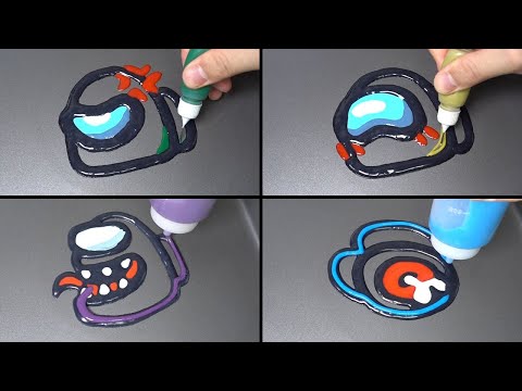 Among us Emoji Pancake Art - Angry, Shy, Zombie, A dead body