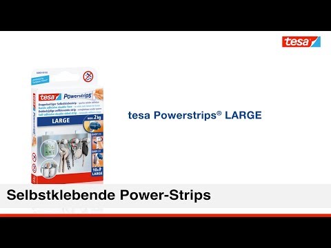 Artikelvideo 1 für tesa Powerstrips LARGE Klebestreifen für max. 2,0 kg 2,0 x 5,0 cm, 10 St., Artikelnummer 569871