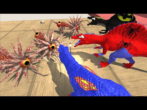 Escape from deadly spike Aliens⚡Incoming super heroes -Animal Revolt Battle Simulator