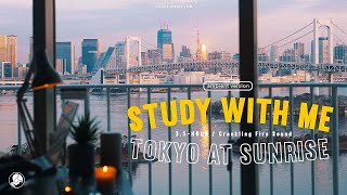 3.5-HOUR STUDY WITH ME /  ambient ver. / 🌁 Tokyo Tower at sunrise / with countdown+alarm