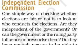 Independent Election Commission /Electoral politics /class 9th /chapter 4/Civics