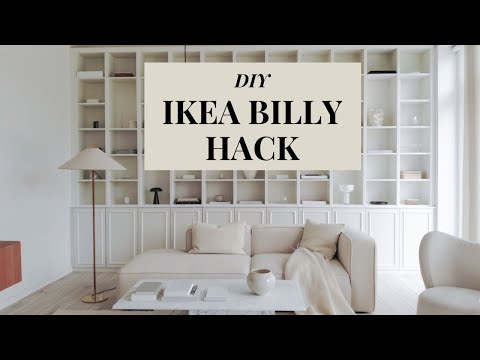 BILLY BOOKCASE IKEA DIY HACK | BUILT IN BOOKCASE WITH CABINETS