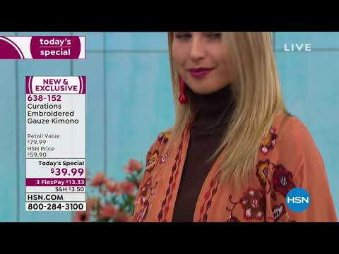 Curations Embroidered Gauze Kimono