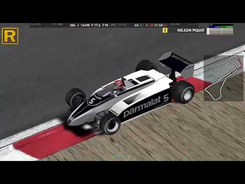 GP4 F1 1980 driving Nelson Piquet Brabham BT49 Ford Cosworth V8 Engine at Belgium Zolder Circuit