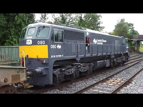 Irish Rail 071 Class loco 080 + DFDS Freight Train - Portarlington, Laois
