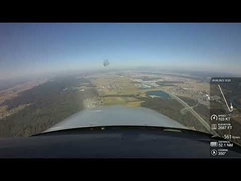 Cirrus SR22 ILS approach Graz LOWG, with full descent, with ATC audio and taxi