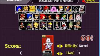 how to unlocking all characters at super smash flash