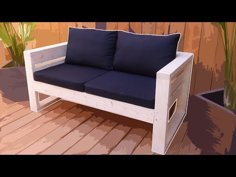 DIY Modern Outdoor Sofa from 2x4's - Cheap and Easy