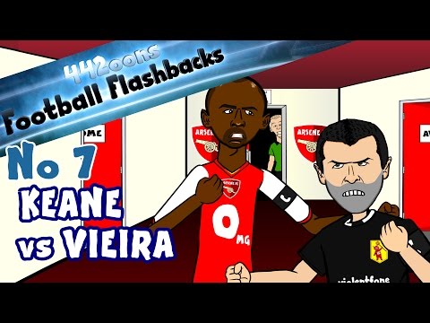 ROY KEANE vs PATRICK VIEIRA HIGHBURY TUNNEL! Football Flashback No7 (Parody funny cartoon)