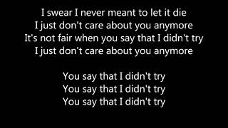 Three Days Grace - Let It Die [Lyrics HD]